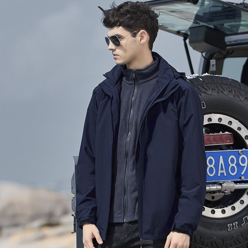 Three-in-one Removable Two-piece Thickened Waterproof Breathable Mountaineering Suit