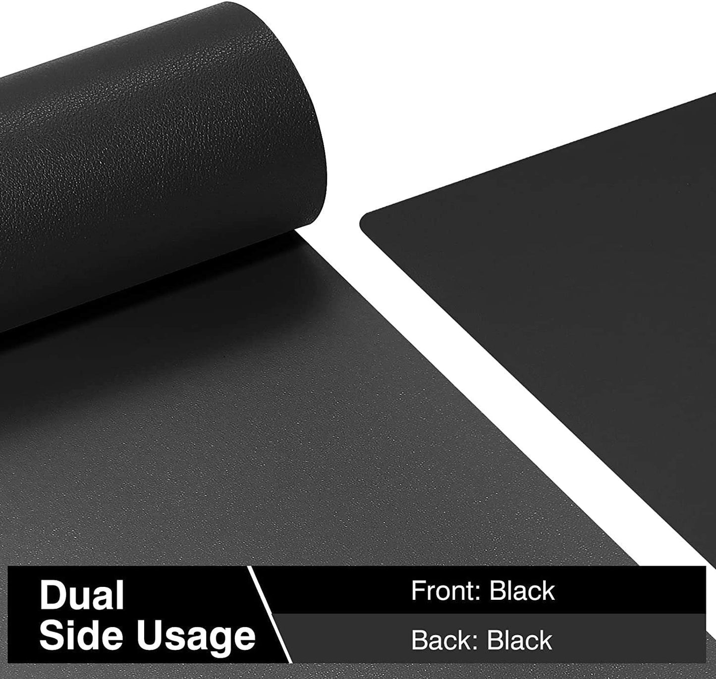 Large Dual-Sided Desk Pad - Waterproof Leather Blotter Protector for Keyboard and Mouse (36" x 17", Black)
