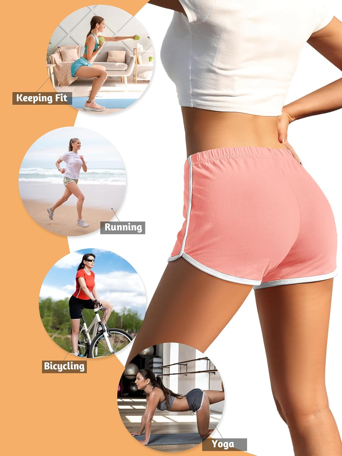 Elevate Your Workout with Our 4 Pack of Stylish Cotton Yoga Shorts - Perfect for Gym, Dance, and Lounge!