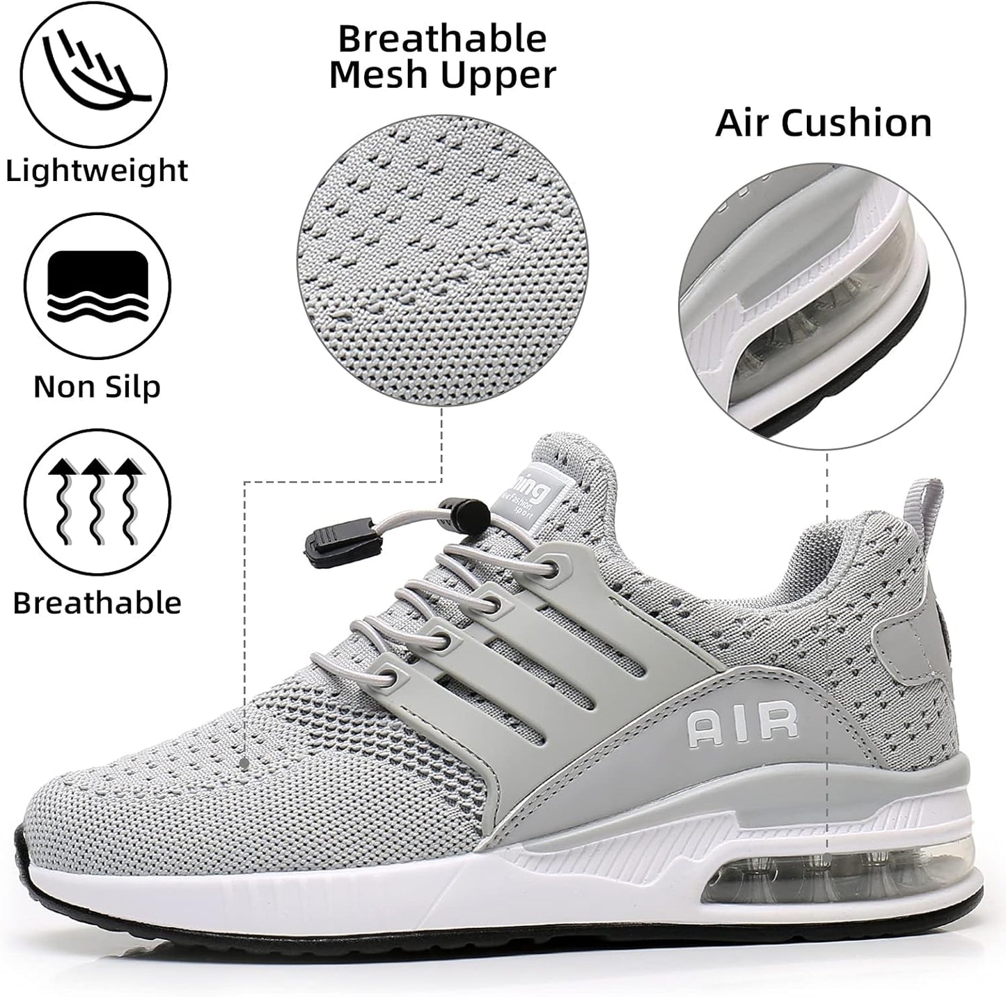 Experience Ultimate Comfort with Our Womens Lightweight Air Running Shoes - Breathable, No Tie Sneakers Perfect for Gym and Jogging!