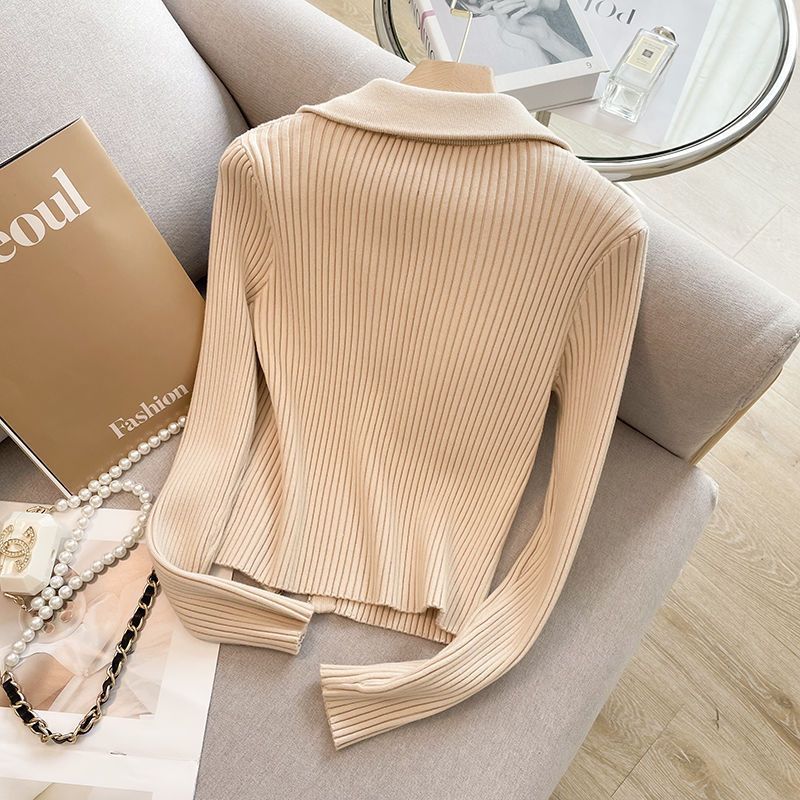 Thin Base Sweater Knitted Zipper Cardigan Outerwear