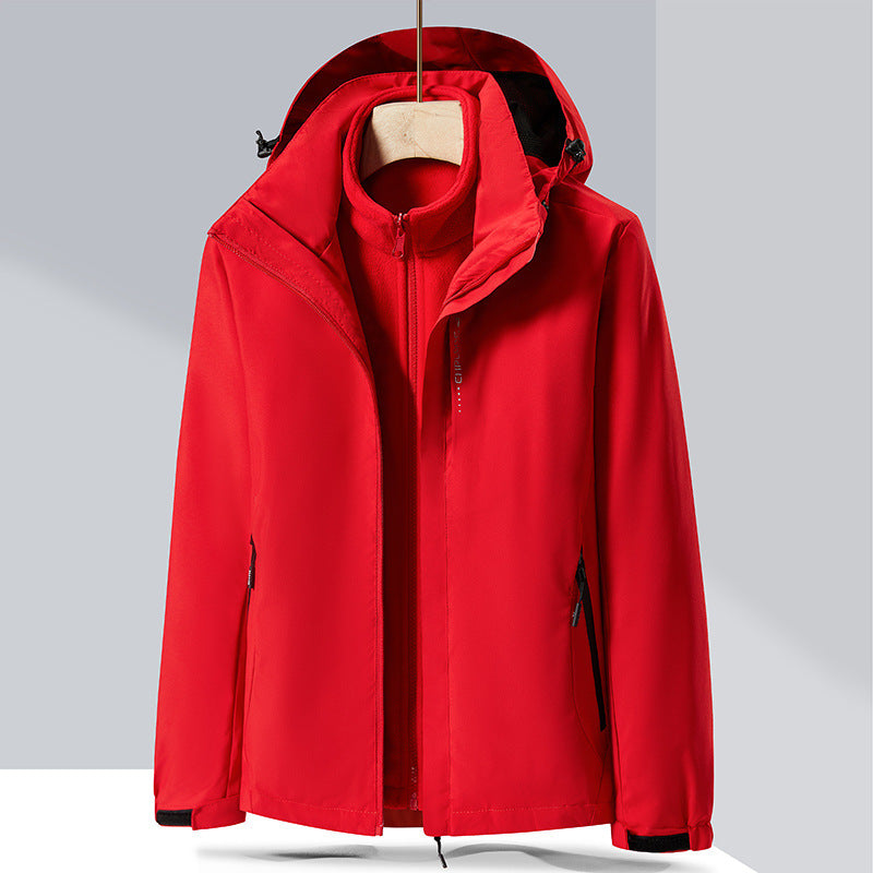 Three-in-one Removable Two-piece Thickened Waterproof Breathable Mountaineering Suit