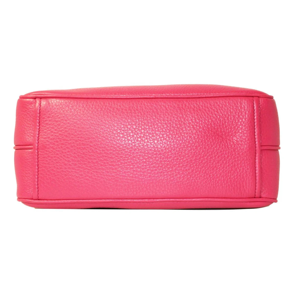 Peonia Pink Vitello Phenix Leather Double Zip Crossbody Bag 1BH079