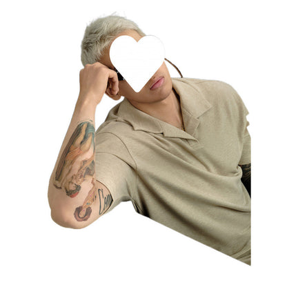 Lapel Short-sleeved T-shirt Men's Casual Top And Trousers Suit