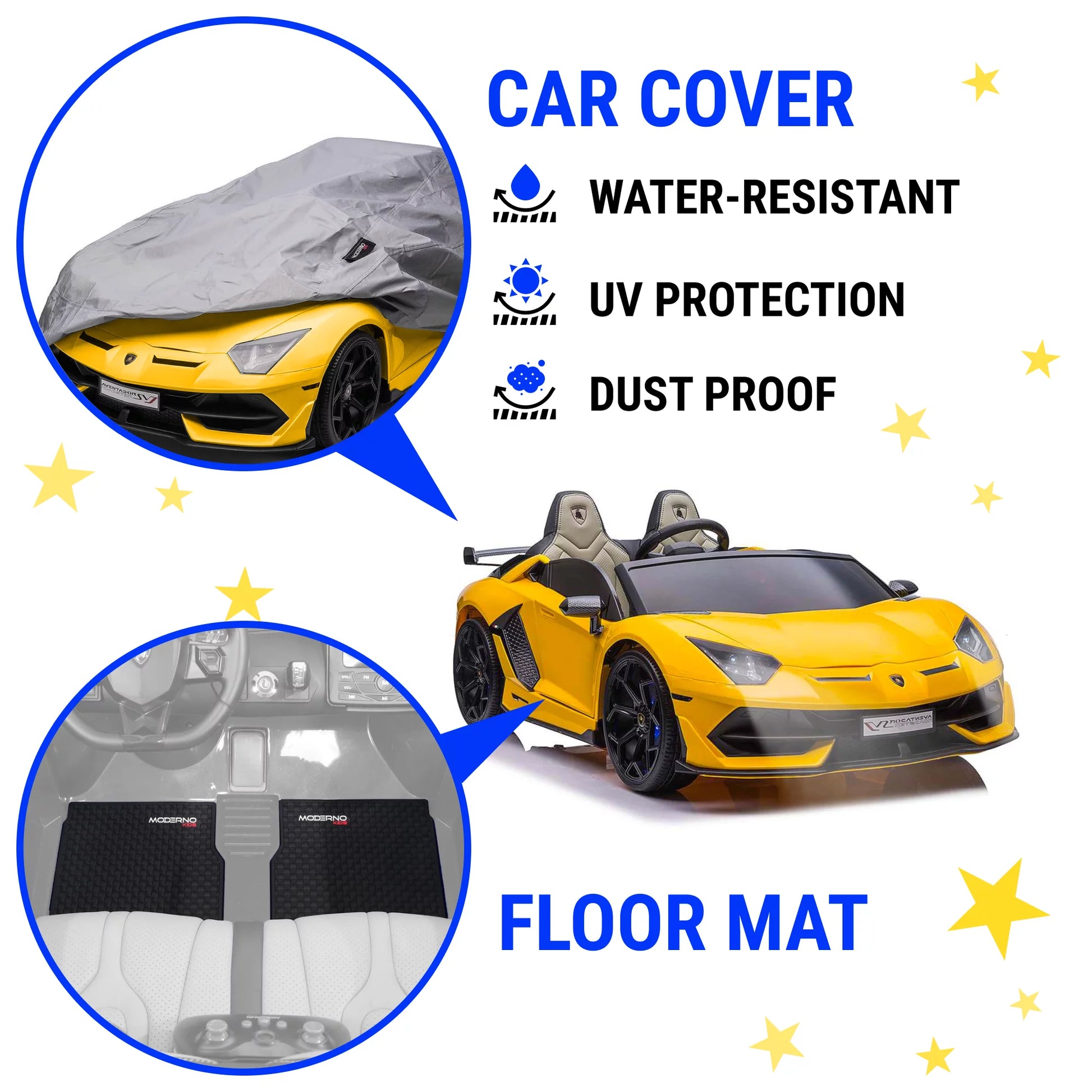 Exciting Lamborghini Aventador 24V Electric Car for Kids - Powered Ride-On Toy with Remote Control, Bluetooth Music, and Luxury Features!