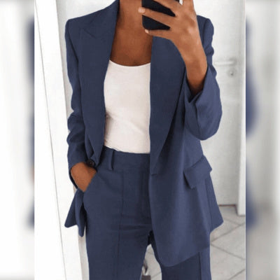 Lapel Slim-fit Cardigan Graceful Suit Jacket