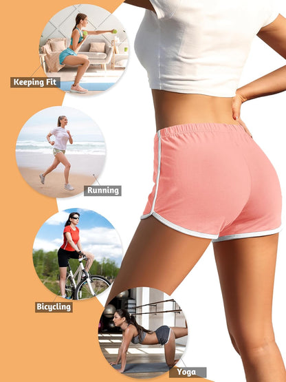 Elevate Your Workout with Our 4 Pack of Stylish Cotton Yoga Shorts - Perfect for Gym, Dance, and Lounge!
