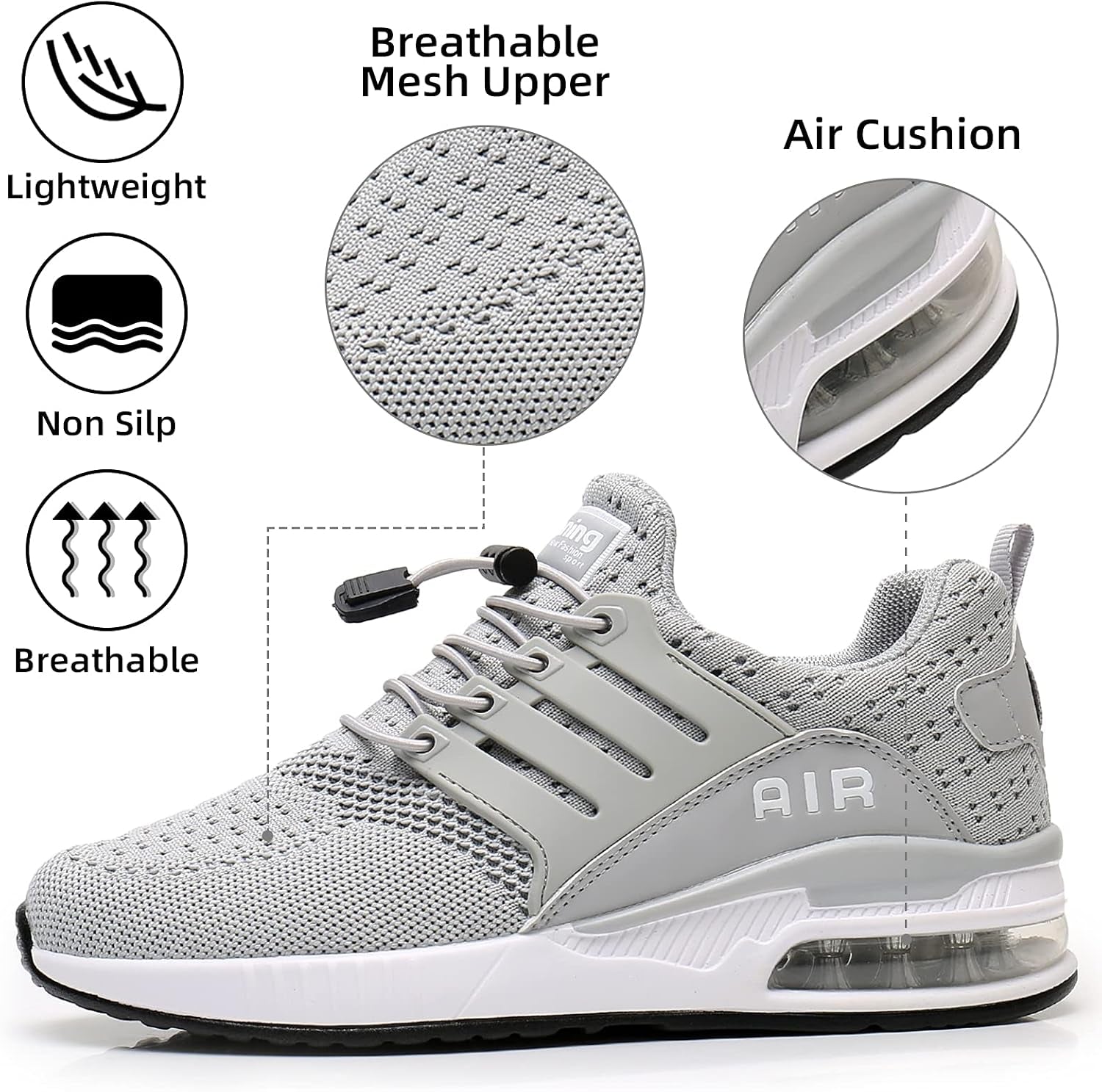 Experience Ultimate Comfort with Our Womens Lightweight Air Running Shoes - Breathable, No Tie Sneakers Perfect for Gym and Jogging!